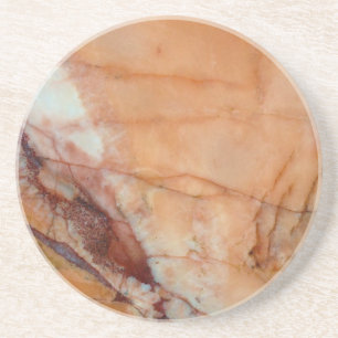 Dessous De Verre En Grès Marbre orange rouge et blanc