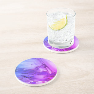 Dessous De Verre En Grès Marbre Violet Exotique