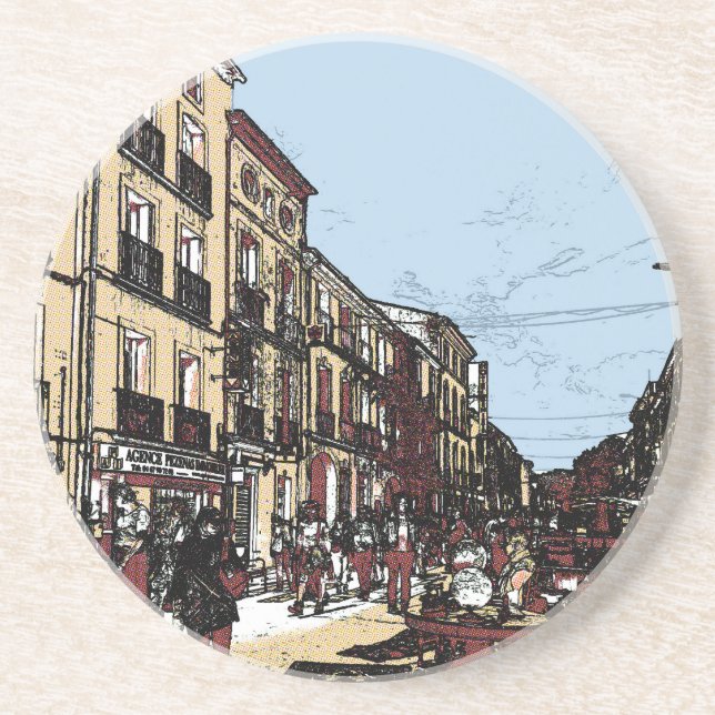 Dessous De Verre En Grès Marché d'antiquités de Pezenas France (Devant)