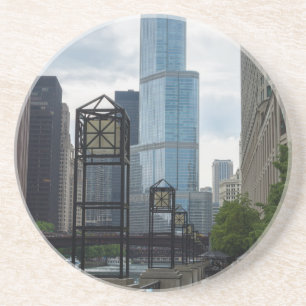 Dessous De Verre En Grès Marche de Chicago River