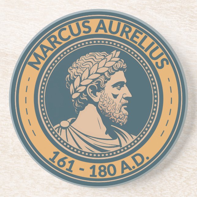 Dessous De Verre En Grès Marcus Aurelius Roman Emperor Illustration Badge (Devant)