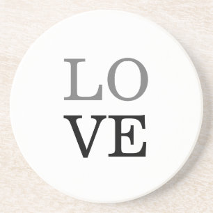 Dessous De Verre En Grès Mariage d'amour de script noir gris