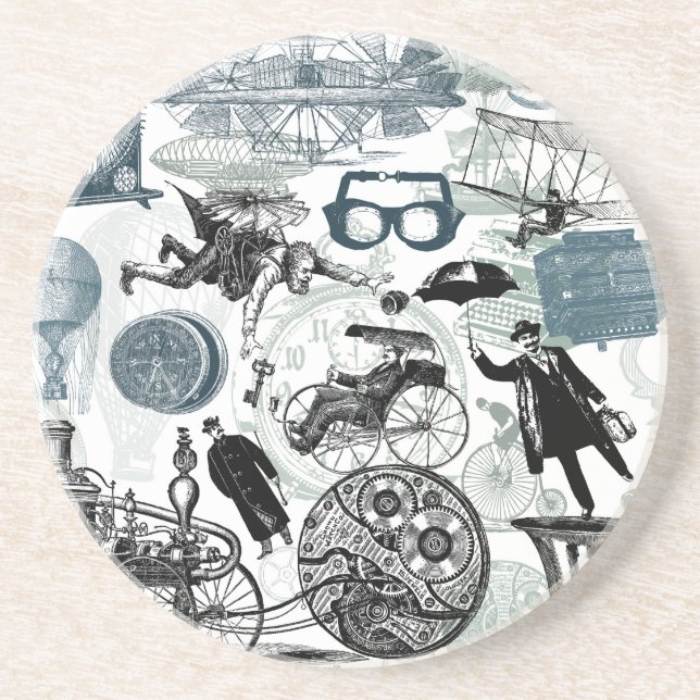 Dessous De Verre En Grès Mariage d'horloge de vitesse de collage de (Devant)