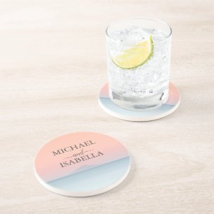 Dessous De Verre En Grès Mariage en bord de mer sous le soleil couchant