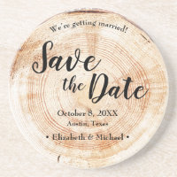 Mariage rustique Enregistrer la date Grain de bois