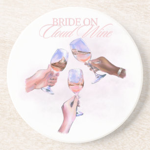 Dessous De Verre En Grès Mariée sur Vin Cloud Création drôle pour une fêt