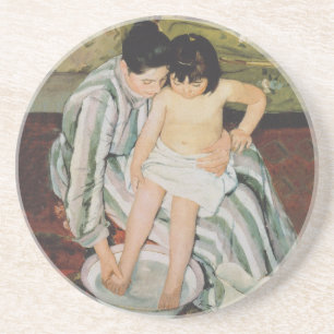 Dessous De Verre En Grès Mary Cassatt Peinture sur le bain de l'enfant