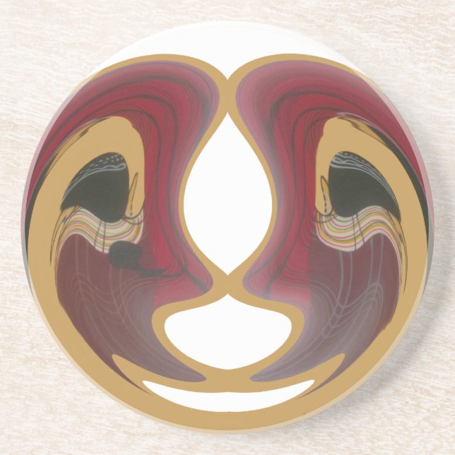 Dessous De Verre En Grès Masai Tribal Whirt Art Imprimer (Devant)