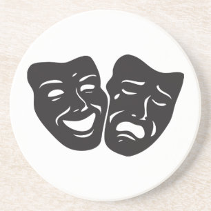 Dessous De Verre En Grès Masques de théâtre comique dramatique