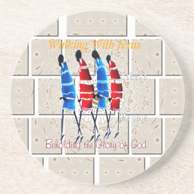 Dessous De Verre En Grès Massai Morans art chrétien Imprimer (Devant)