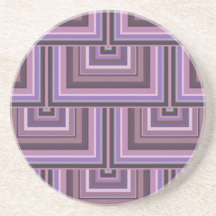 Dessous De Verre En Grès Mauve stripes square scales pattern