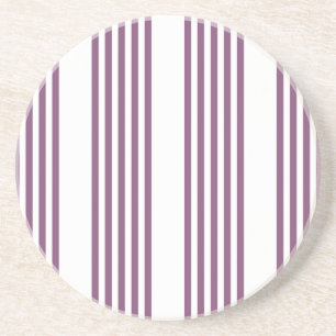 Dessous De Verre En Grès Mauve violet blanc cinq bandes motif