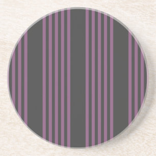 Dessous De Verre En Grès Mauve violet et charbon de bois cinq bandes motif