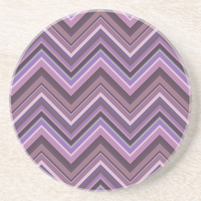 Dessous De Verre En Grès Mauve zigzag stripes (Devant)