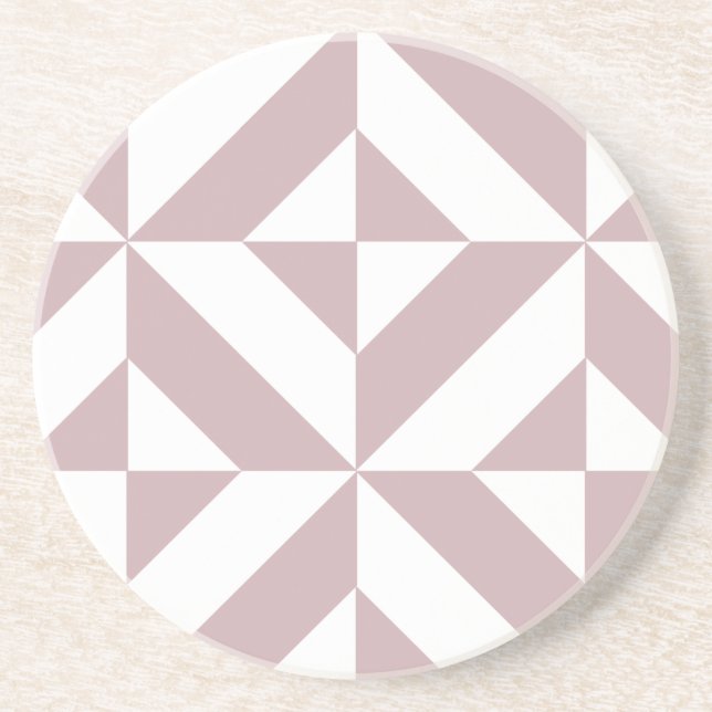 Dessous De Verre En Grès Medium Mauve Geometric Deco Cube Pattern (Devant)