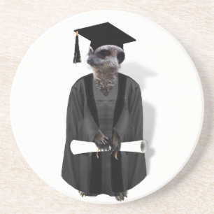 Dessous De Verre En Grès Meerkat Graduate avec gris et noir
