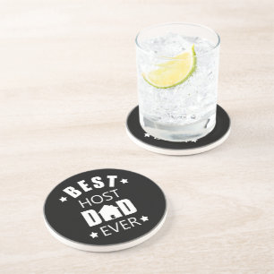 Dessous De Verre En Grès Meilleur papa hôte jamais drôle fête des pères