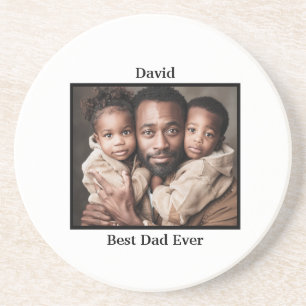 Dessous De Verre En Grès Meilleur papa jamais personnaliser Afro-Américain