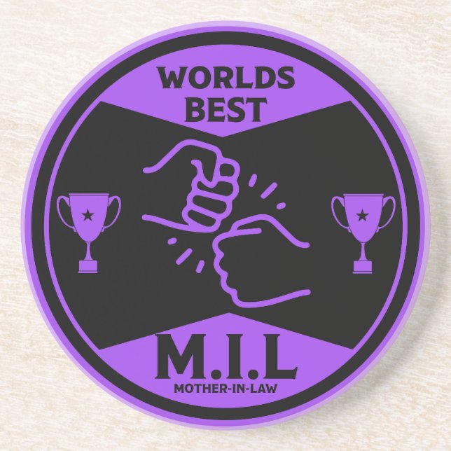 Dessous De Verre En Grès Meilleure belle-mère dans le monde (Devant)