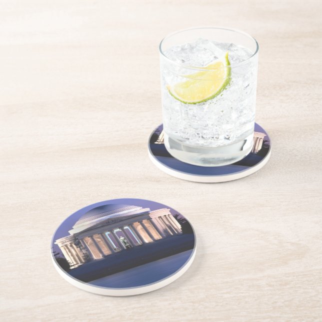 Dessous De Verre En Grès Mémorial de Thomas Jefferson au crépuscule (Côté)