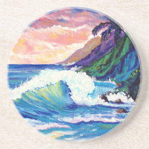 Dessous De Verre En Grès Mer du Imaginaire de Kauai