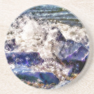 DESSOUS DE VERRE EN GRÈS MER ET ROCHERS