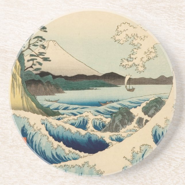 Dessous De Verre En Grès Mer japonaise de Satta Hiroshige Art (Devant)