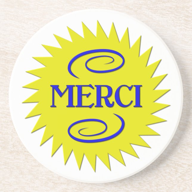 Dessous De Verre En Grès Merci (Devant)