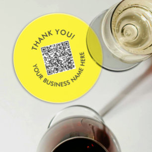 Dessous De Verre En Grès Merci   Simple Yellow Black Website QR Code