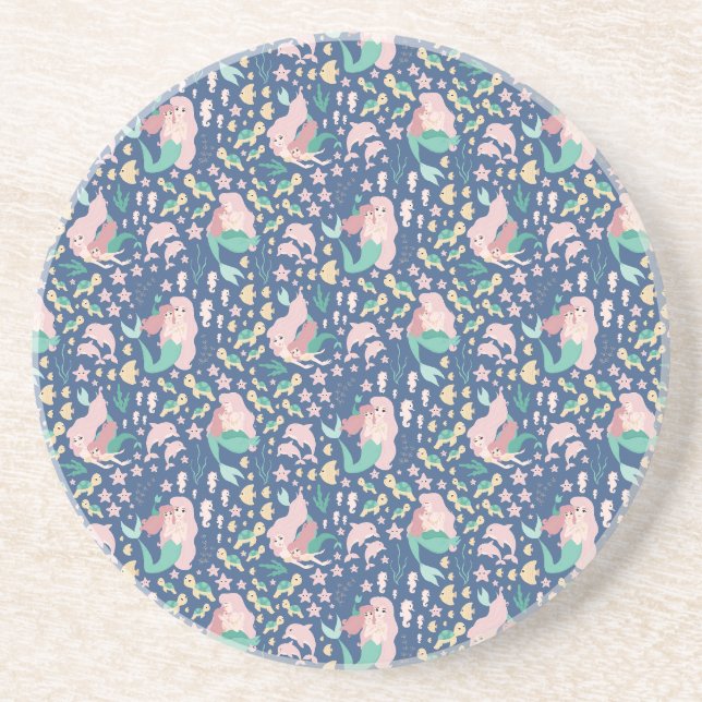 Dessous De Verre En Grès Mermaid mère fille Bonding Ocean Dark Version (Devant)