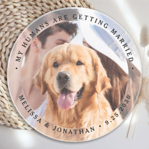 Dessous De Verre En Grès Mes humains se marient Photo de chien Fiançailles