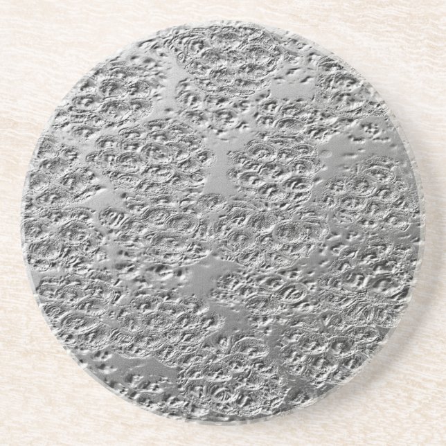 Dessous De Verre En Grès Métal argenté endommagé (Devant)