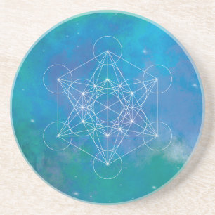 Dessous De Verre En Grès Métatron, chakra, zen, géométrie sacrée, ange