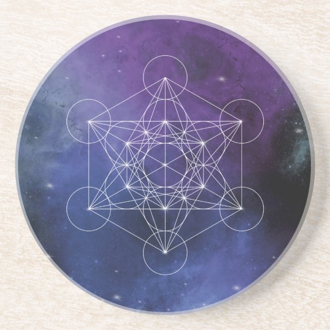Dessous De Verre En Grès Metatron, chakra, zen, géométrique sacrée, géométr (Devant)