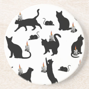 Dessous De Verre En Grès Mikitiez bombay chat noir halloween épouvantable