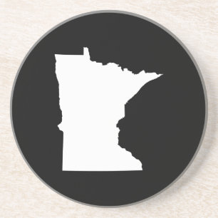 Dessous De Verre En Grès Minnesota en blanc et noir
