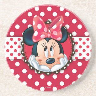 Dessous De Verre En Grès Minnie Mouse Sourire sur pois