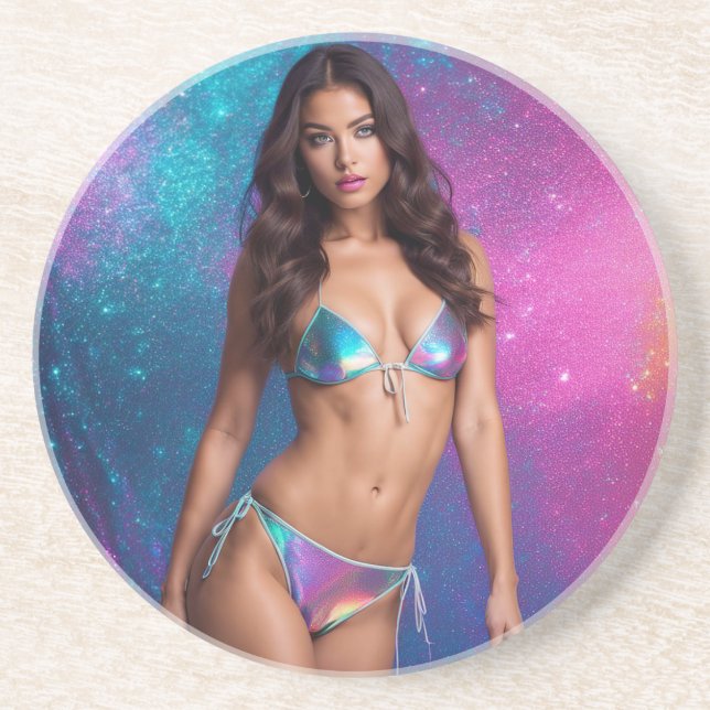 Dessous De Verre En Grès Modèle de maillot de bain holographique (Devant)