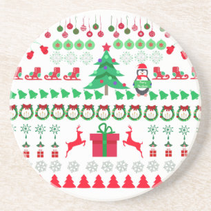 Dessous De Verre En Grès Modèle de tricot de pull de Noël laid