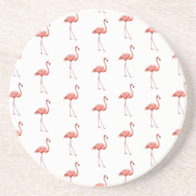Dessous De Verre En Grès Modèle Flamingo rose féminin (Devant)