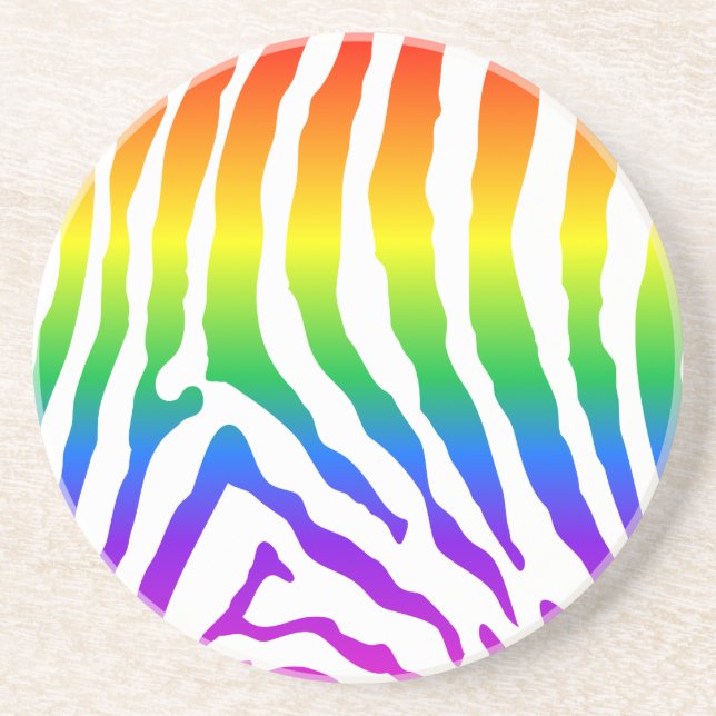 Dessous De Verre En Grès Modèle Rainbow Zebra (Devant)