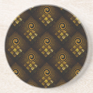 Dessous De Verre En Grès Moderne Bohème Élégant Motif Artistique Abstrait D