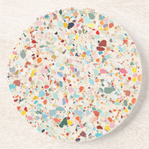 Dessous De Verre En Grès Moderne coloré Pastel Terrazzo Motif