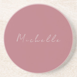 Dessous De Verre En Grès Moderne minimaliste tendance Rose manuscrit Or