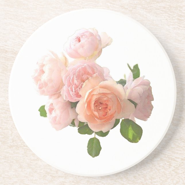 Dessous De Verre En Grès Moderne modèle tendance design élégant de roses (Devant)