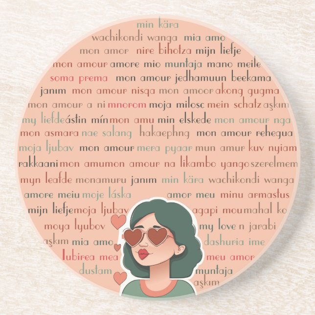 Dessous De Verre En Grès Mon Amour (Devant)