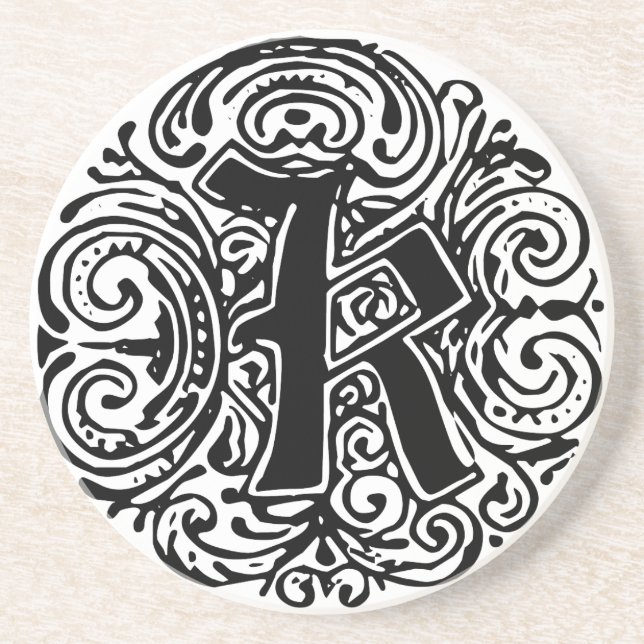 Dessous De Verre En Grès Monarchie "K" (Devant)