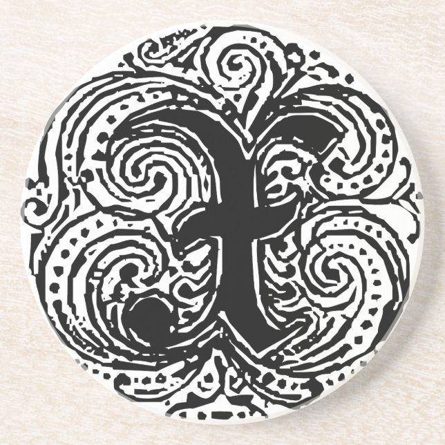 Dessous De Verre En Grès Monarchie "X" (Devant)