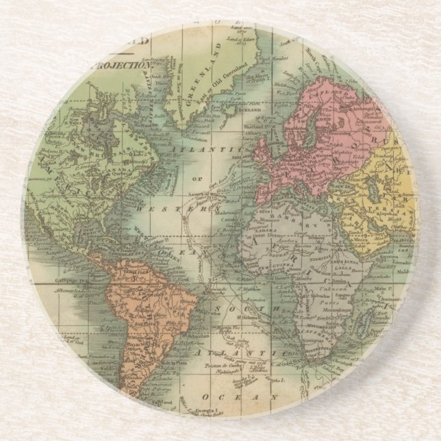 Dessous De Verre En Grès Monde 4 (Devant)