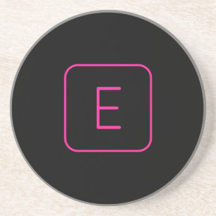 Dessous De Verre En Grès Monogram de Styled   Pink & Black